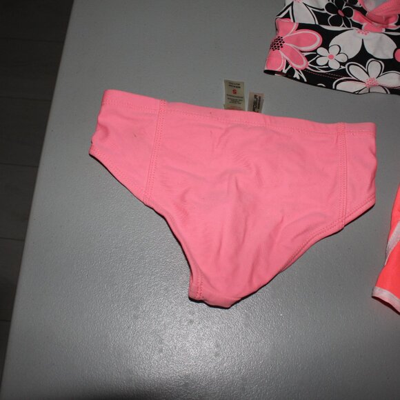 Pink & Black & White 3 Pcs Zero Xposur Tankini Swimsuit Size 5 - Picture 10 of 15